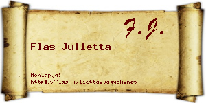 Flas Julietta névjegykártya